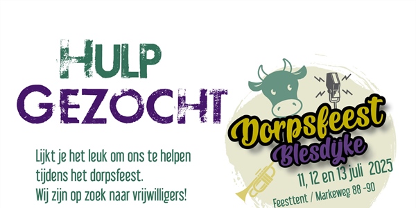 Hulp gezocht dorpsfeest